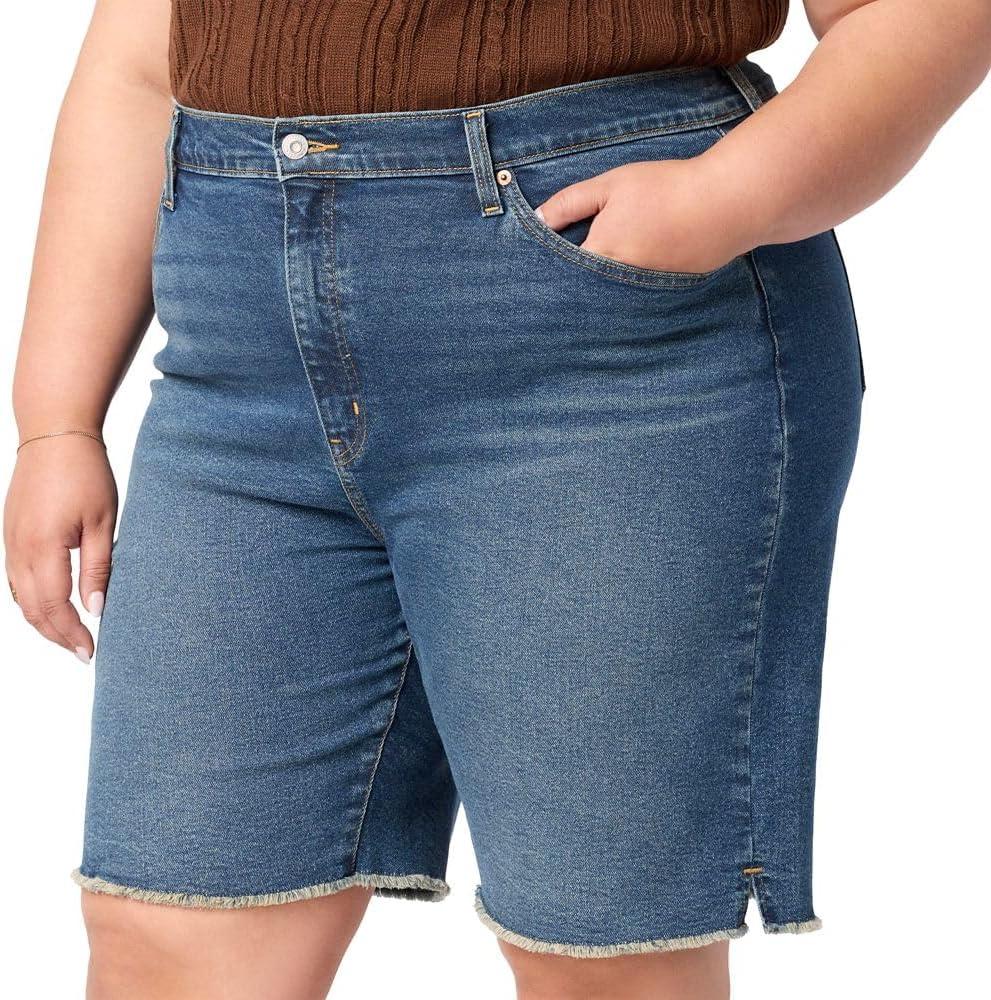 imageLevi Strauss Signature Gold Womens Heritage High Rise 9quot Bermuda Short Available in Plus SizeNew Dark Carbon