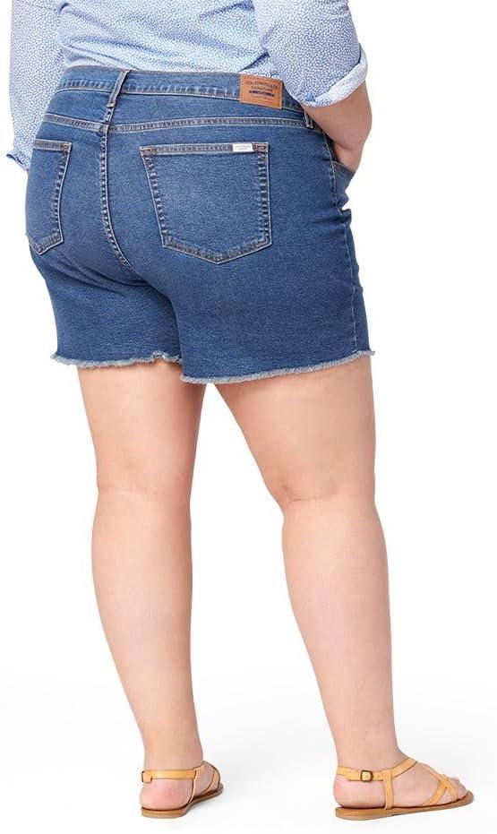 imageLevi Strauss Signature Gold Womens Size Heritage Original MidRise 4quot Shorts Stretch Denim Available in PlusNew Future Blue