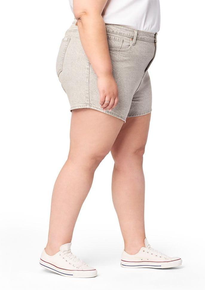 imageLevi Strauss Signature Gold Womens Size Heritage Original MidRise 4quot Shorts Stretch Denim Available in PlusNew Galaxy Grey