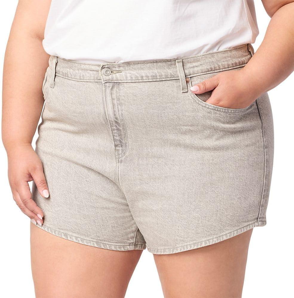 imageLevi Strauss Signature Gold Womens Size Heritage Original MidRise 4quot Shorts Stretch Denim Available in PlusNew Galaxy Grey