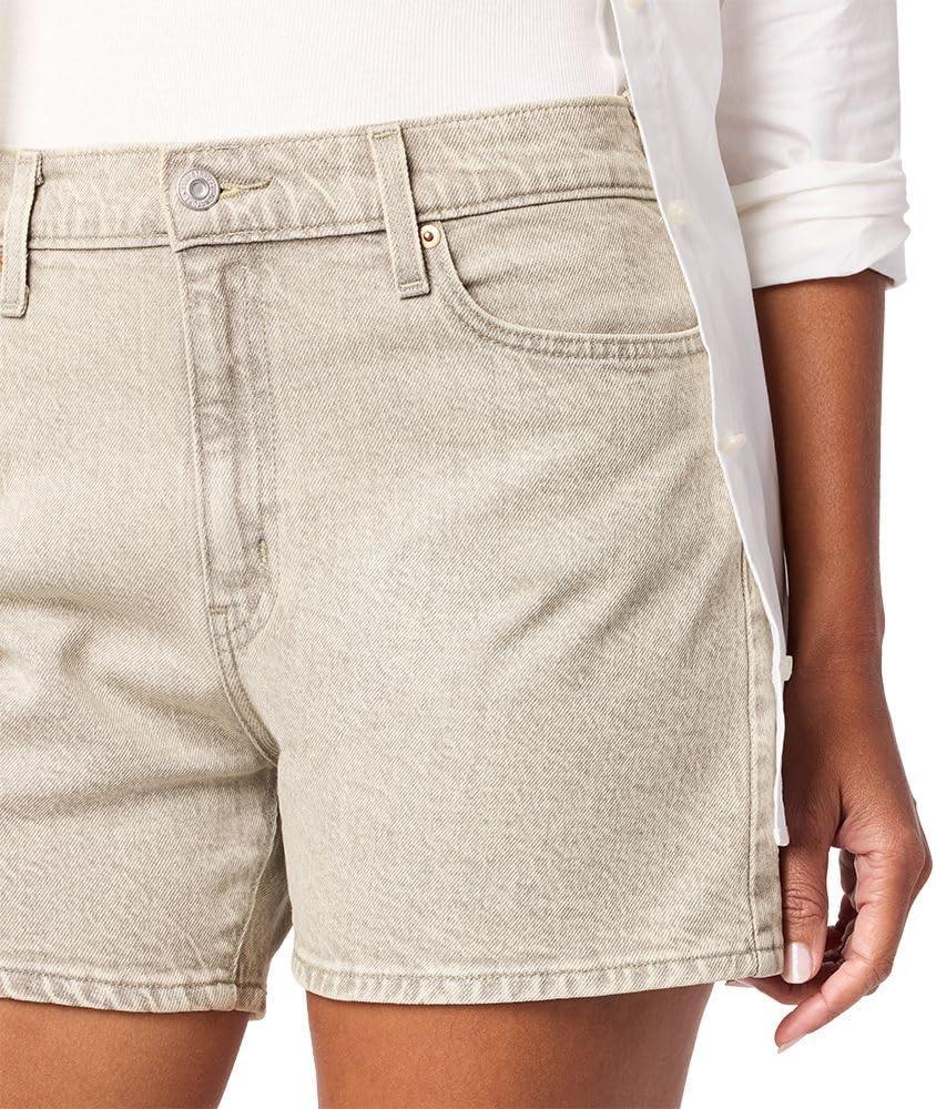 imageLevi Strauss Signature Gold Womens Size Heritage Original MidRise 4quot Shorts Stretch Denim Available in PlusNew Galaxy Grey