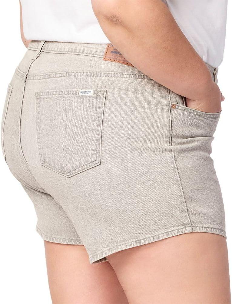 imageLevi Strauss Signature Gold Womens Size Heritage Original MidRise 4quot Shorts Stretch Denim Available in PlusNew Galaxy Grey