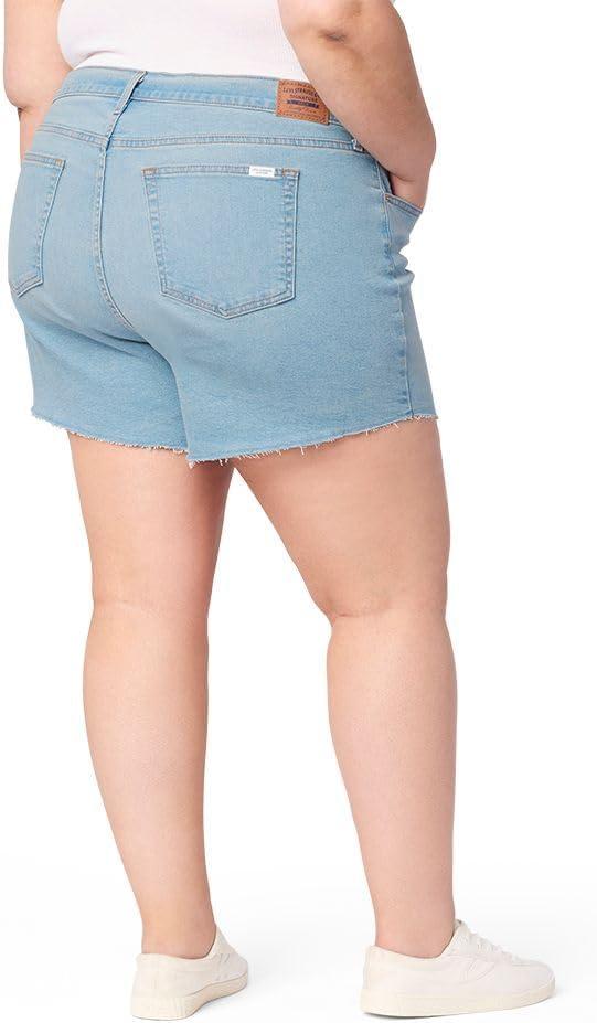imageLevi Strauss Signature Gold Womens Size Heritage Original MidRise 4quot Shorts Stretch Denim Available in PlusNew Ultraviolet