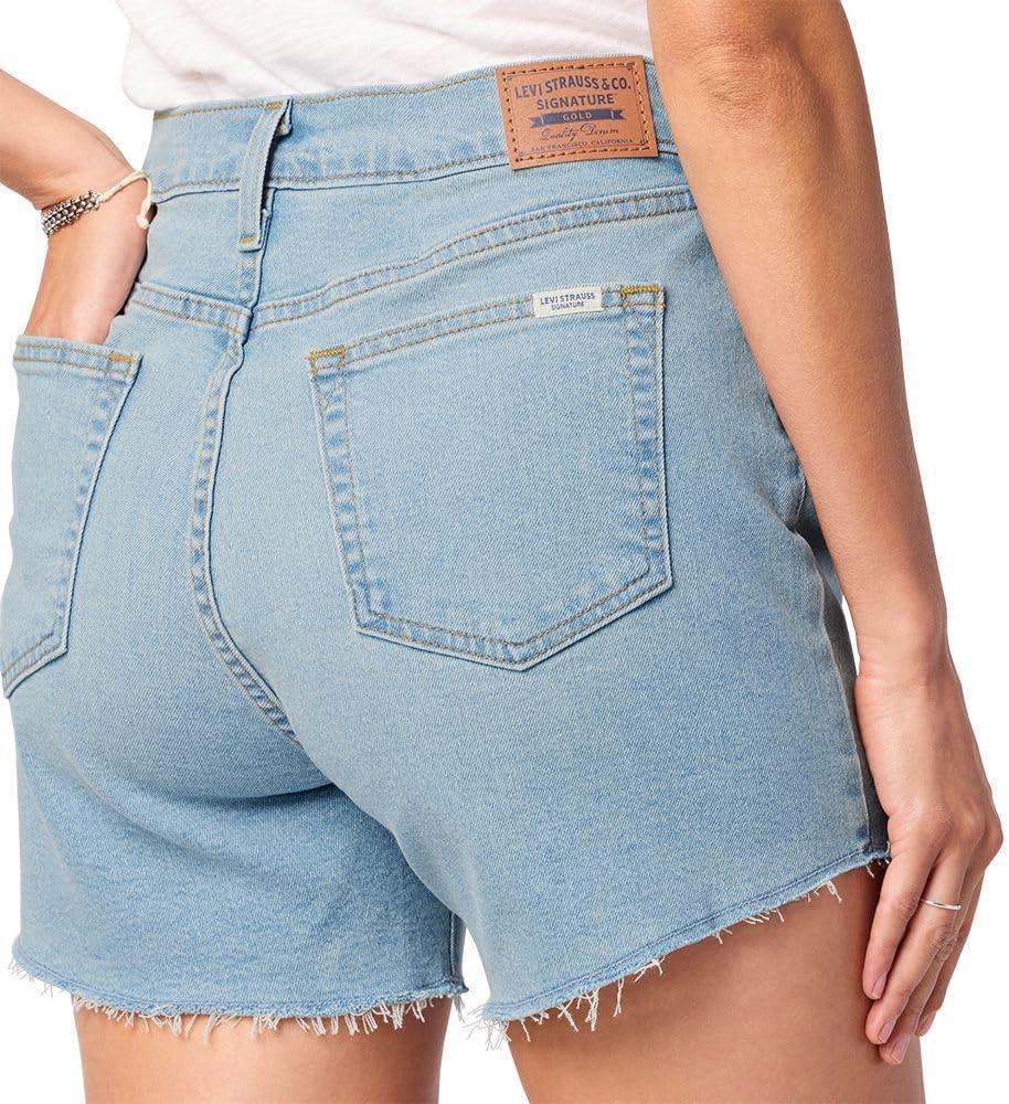 imageLevi Strauss Signature Gold Womens Size Heritage Original MidRise 4quot Shorts Stretch Denim Available in PlusNew Ultraviolet