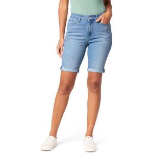 imageLevi Strauss Signature Gold Womens MidRise Bermuda Shorts Stretch Denim Available in Plus SizeNew Space Ice