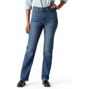 imageLevi Strauss Signature Gold Womens Size HighRise Straight Jeans Stretch Denim Standard New Hurricane 24 Plus Long