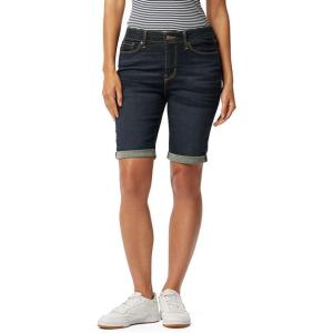 imageLEVI STRAUSS SIGNATURE Gold Womens MidRise Bermuda Shorts Stretch Denim Standard and PlusStormy Sky